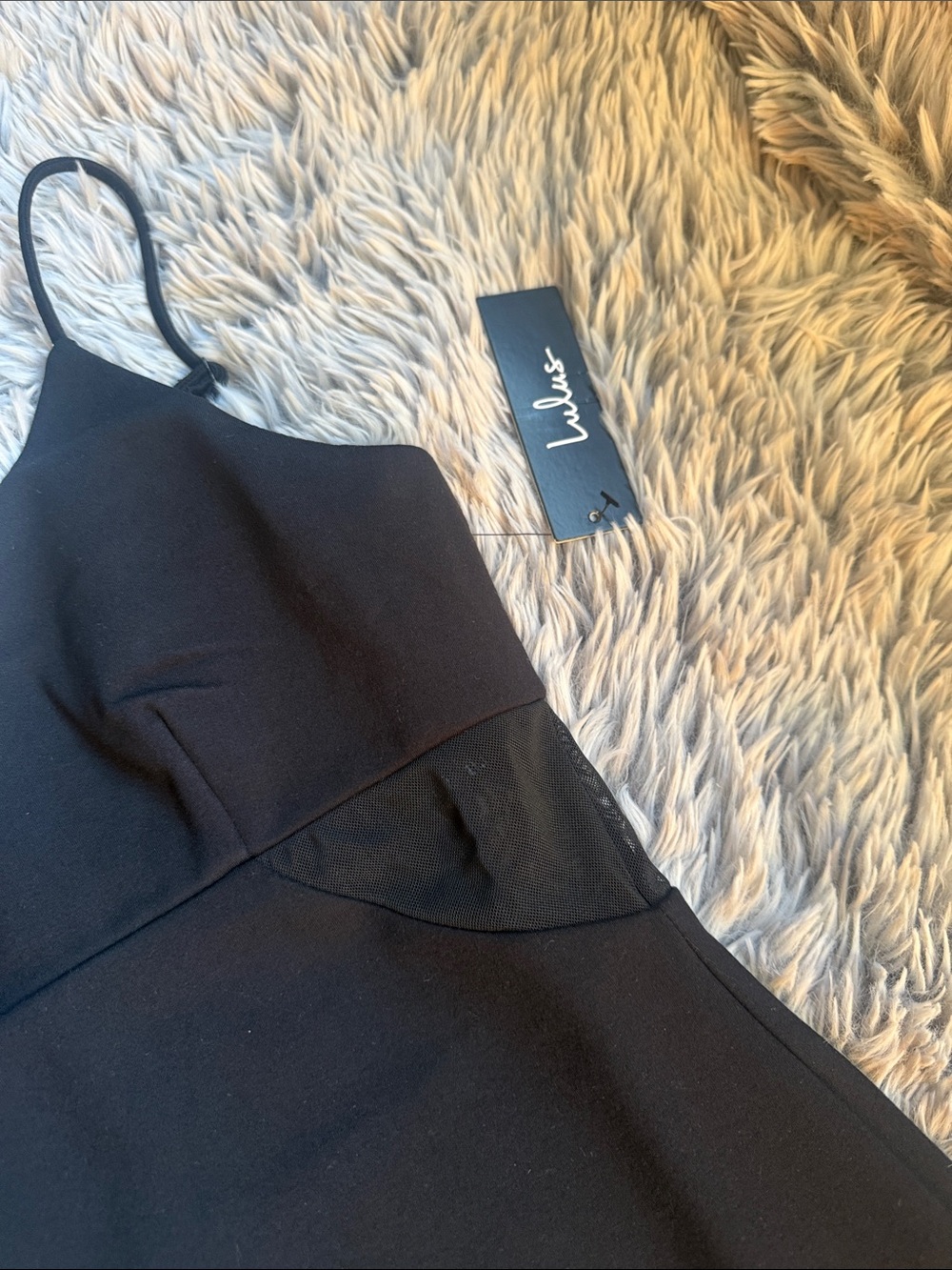 Lulu's Black V-Neck Spaghetti Strap Mini Dress - Picture 3 of 5